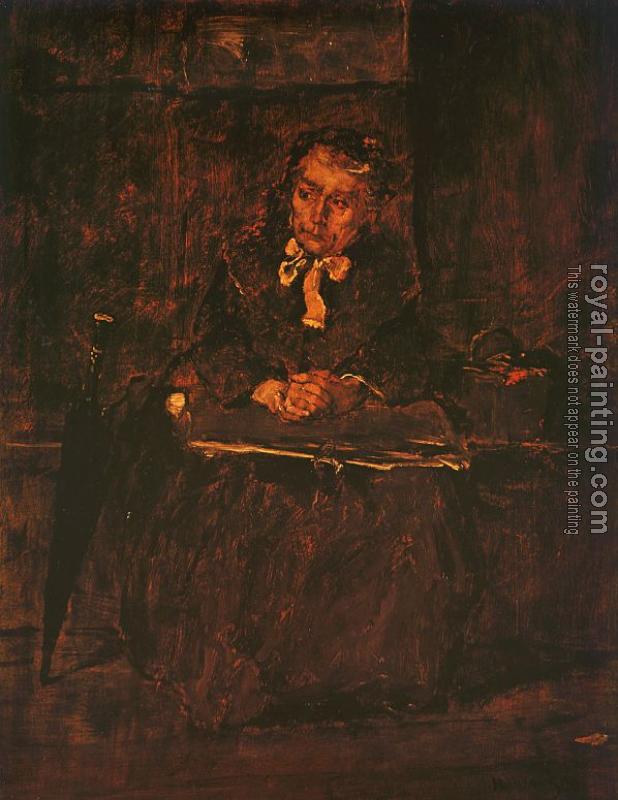 Mihaly Munkacsy : Seated Old Woman-Study for The  Pawnbroker's Shop